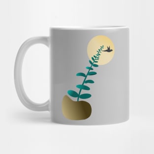 Eucalyptus Leaf, Bird and Sun Mug